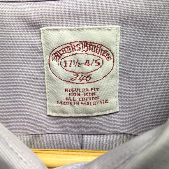 Brooks Brothers 17.5 34/35 purple button up - Picture 3 of 5